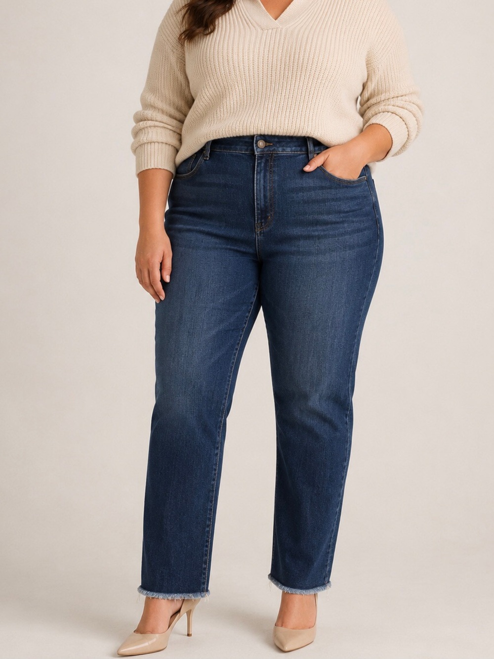 Lane Bryant 24 High Rise Straight Jeans Womens Plus Size Stretch Magic Waistband